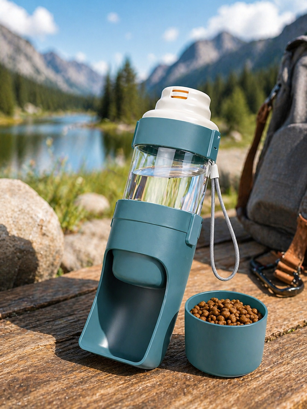 Dog Water Bottle + Food Container – 2-in-1 Travel Bottle | AU